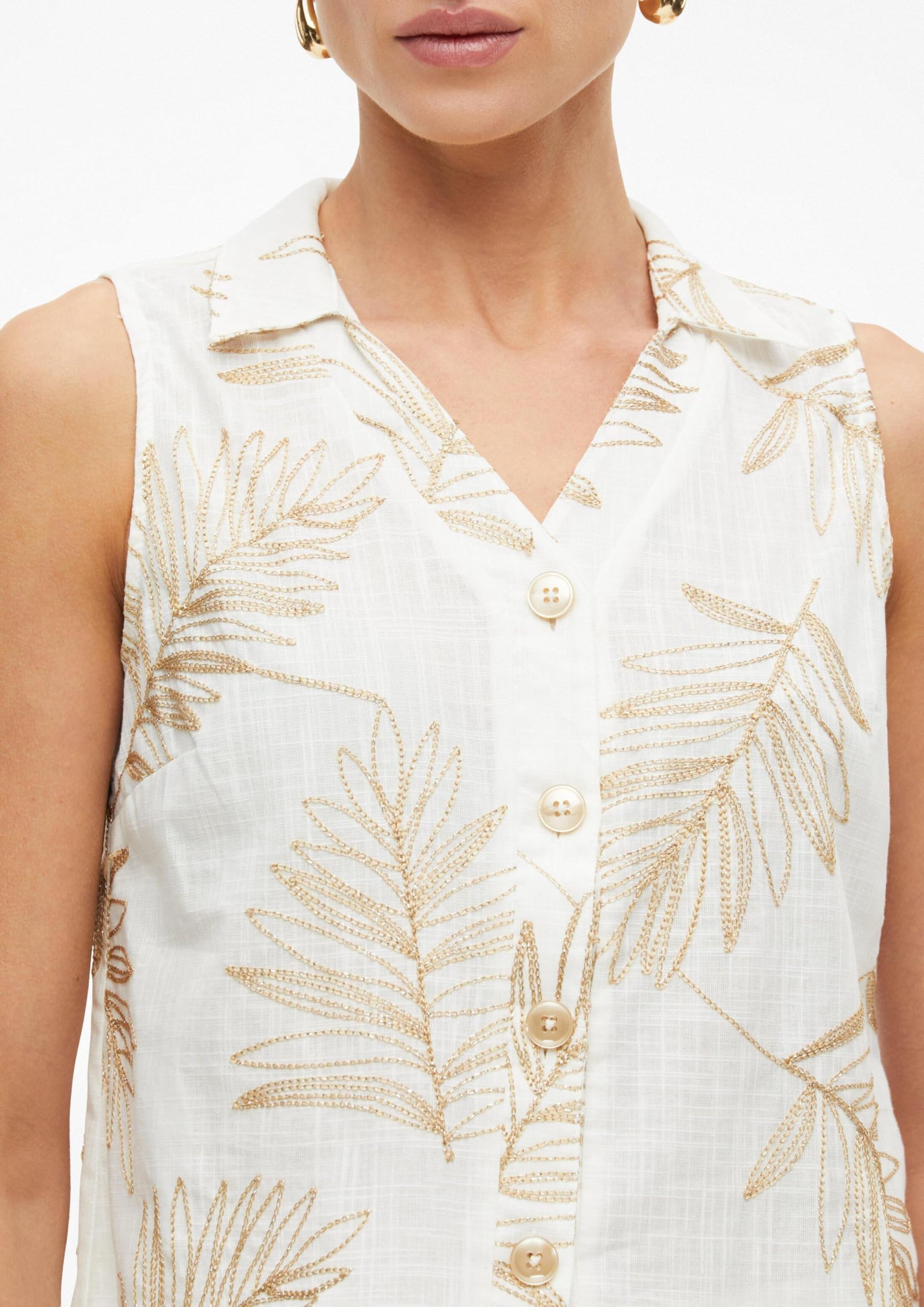 s.Oliver Ärmellose Bluse mit Stickerei