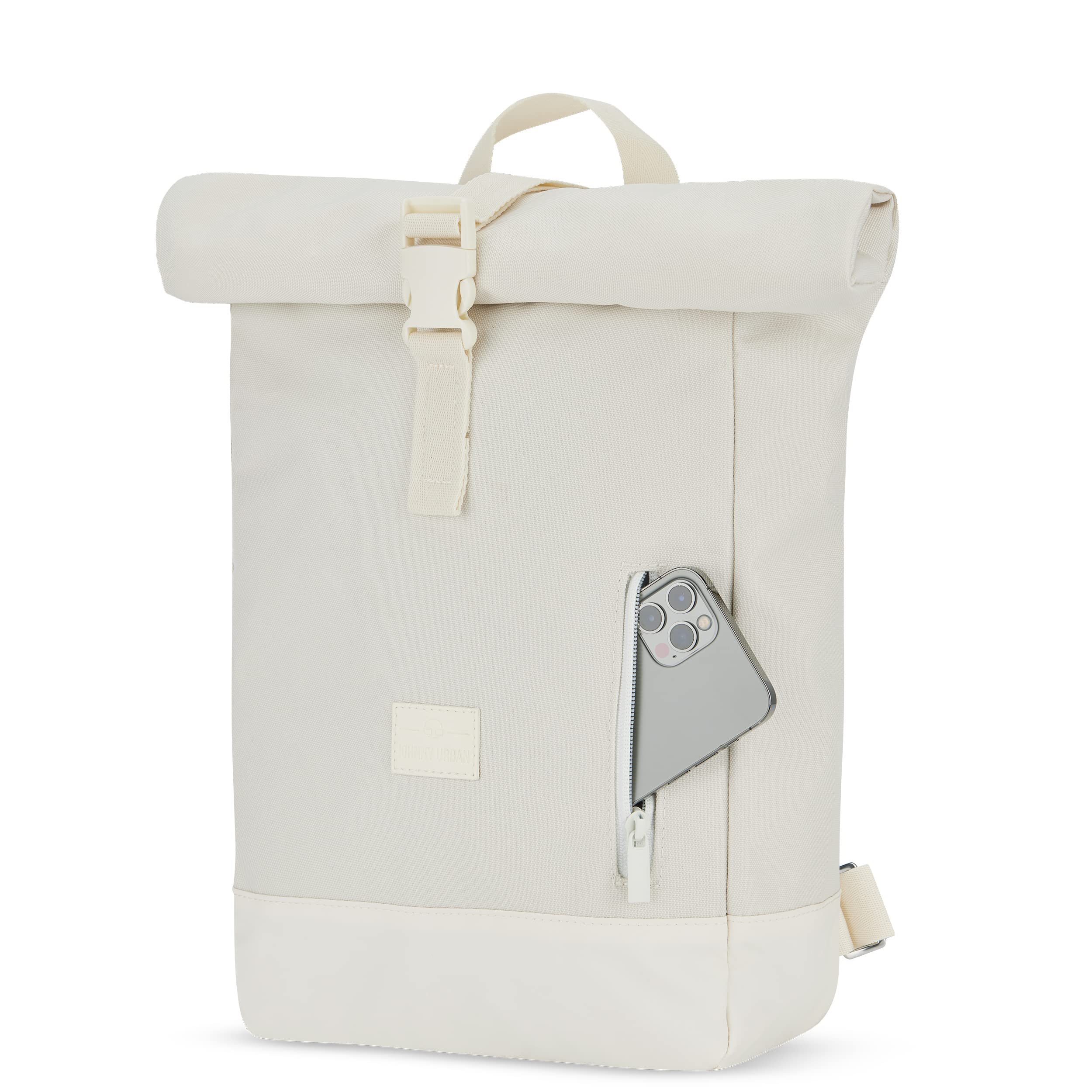 Johnny Urban Zaino Donna e Uomo Bianco - Robin Small - Zainetto Rolltop per Lavoro Viaggio Università -Scomparto per Laptop 12 Pollici - Sacca Casual per Ufficio e Lavoro - Idrorepellente