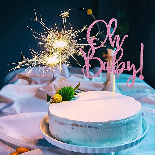Miniatura 4 de Oh Baby Cake Toppers - Palillos para pasteles de baby shower para celebrar baby shower, suministros de decoración de fiesta de cumpleaños de niños,