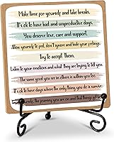 Vista 1 de Decoración inspiradora para escritorio de oficina en casa con soporte, cartel de recordatorios de salud mental, regalos de madera motivacionales