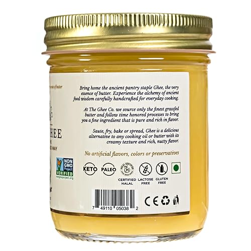Miniatura 3 de The Ghee Co, Product- Ghee, 8 oz, tarro de plástico, fabricado con mantequilla de grado AA, ghee puro, mantequilla aclarada, mantequilla ghee