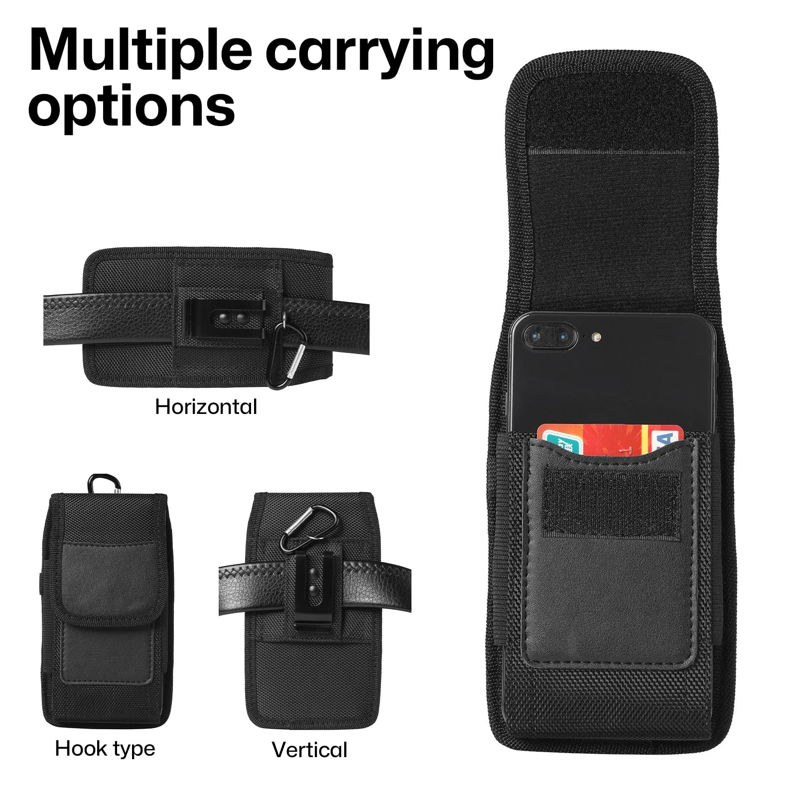 2 sztuki Etui na telefon XXL, Wytrzymała ochronna torebka na telefon z klamrą, portfel z uchwytem na karty ID do iPhone 15 14 13 12 11 FE Plus Ultra Mini Lite Pro Max