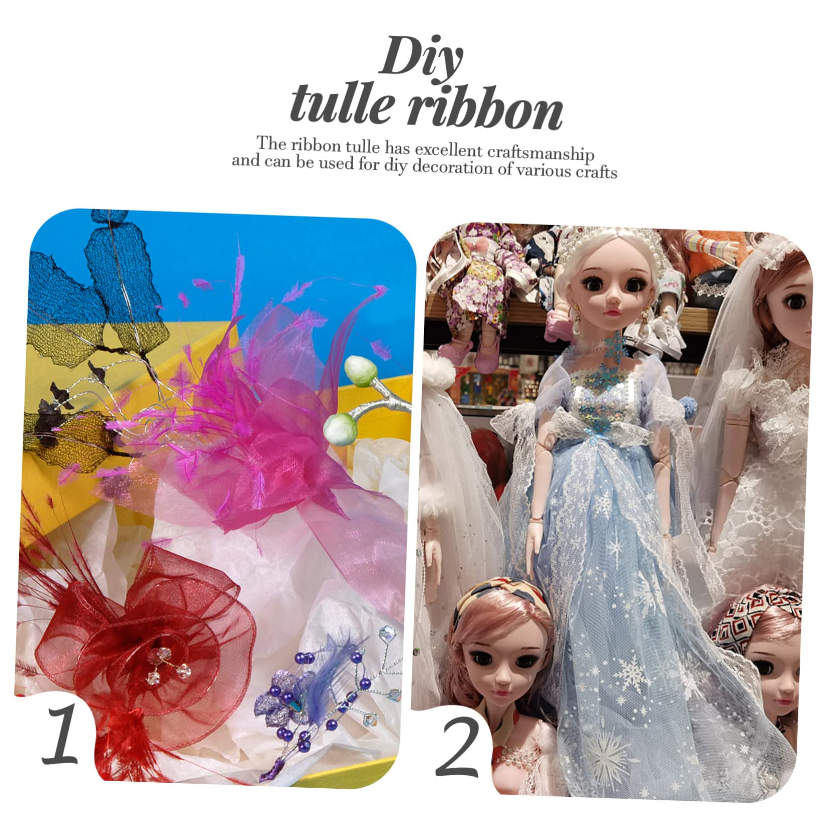 SHINEOFI 5 Rouleaux Rouleau De Treillis Ruban De Bobine Étincelant Robe Tulle Décorations De Ruban De Tulle Ruban De Noël Pour Rose Engrener