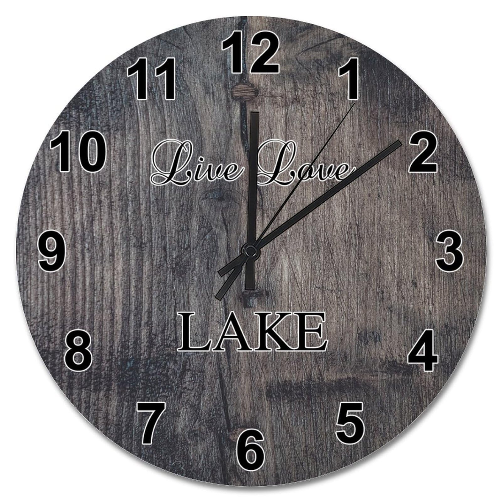 Horloge silencieuse rétro en bois 38 cm pour salon et bureau calme