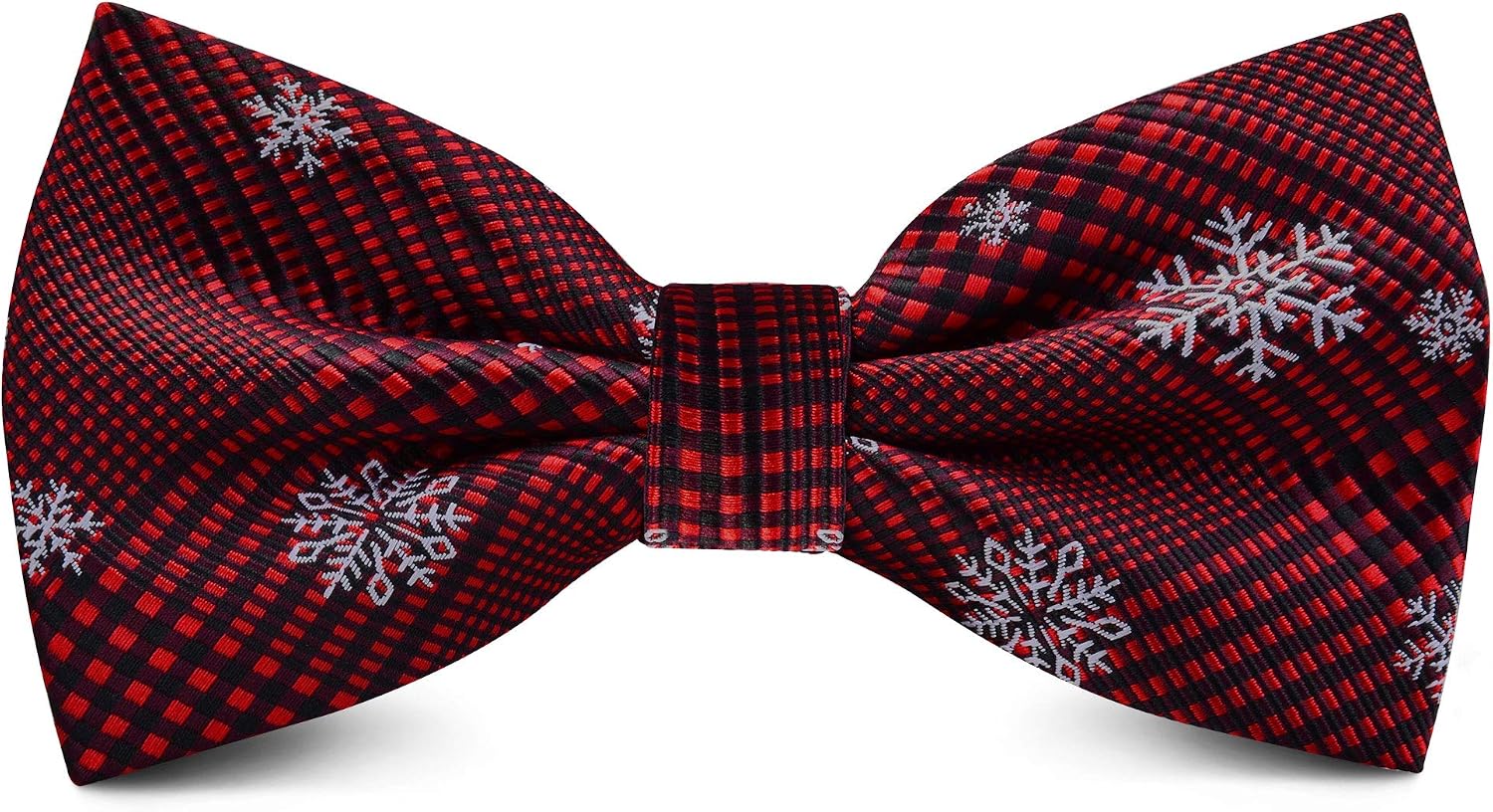 GUSLESON 4PCS Men's Christmas Bow tie Double Fold Pre-Tied Bow ties Snow Tree Pattern