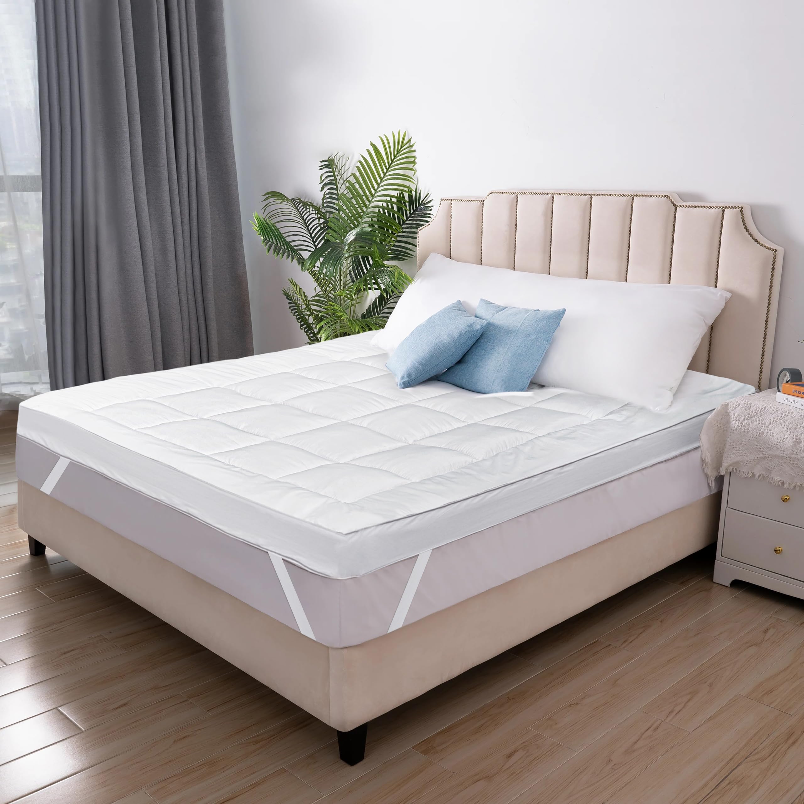 Mattress Topper Kingsize Bed – Extra Deep 10 cm thick King Size Mattress Toppers | Ultra...
