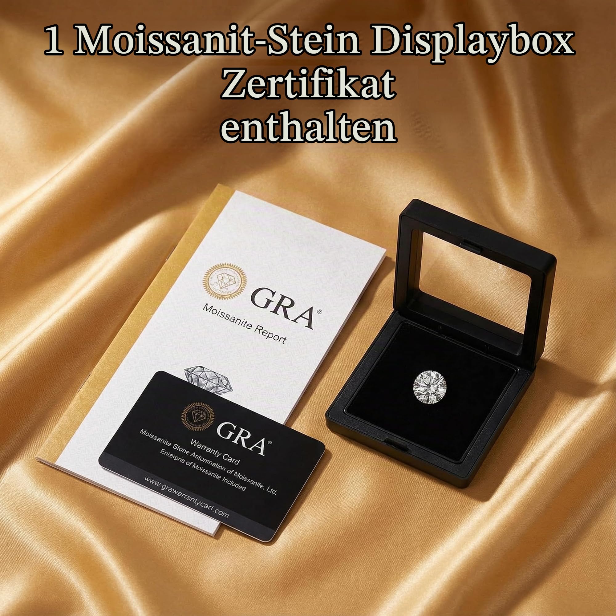 Moissanit Rundschliff 0,5–10,0 Karat mit Zertifikat