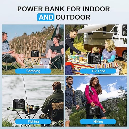 Miniatura 9 de SinKeu Estación de energía portátil, batería LiFePO4 de 256 Wh, generador solar de 300 W para uso doméstico, banco de energía con salidas de CA,