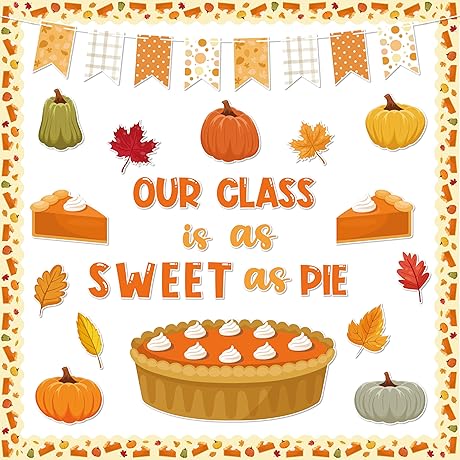 113 Pcs Fall Thanksgiving Pie Bulletin Board Cutouts Bulletin Board Set Classroom Decoration