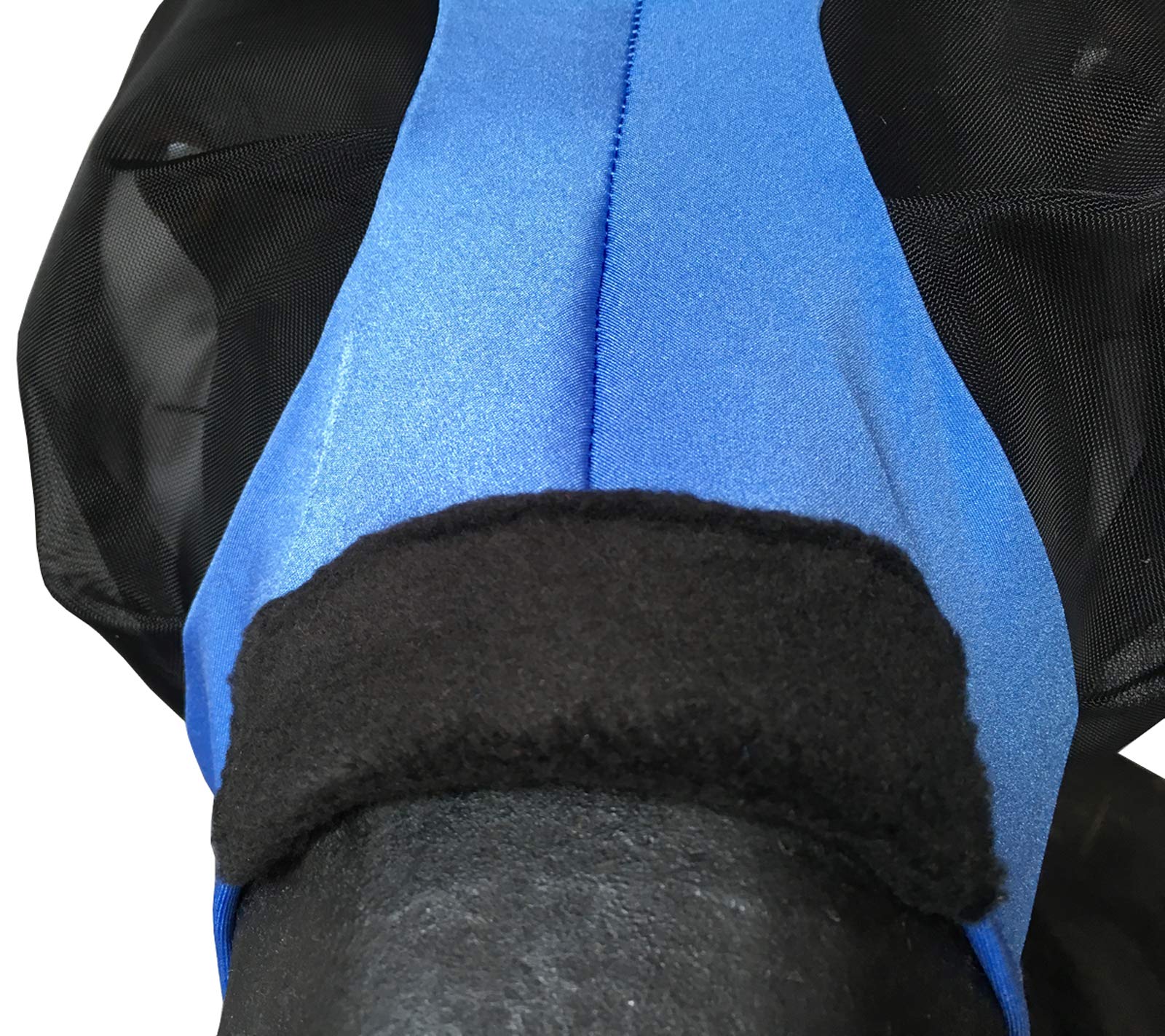 Leberna Maschera antimosche in rete, per cavallo, con orecchie, maschera molle, rete di Lycra anti-UV, intera, blu