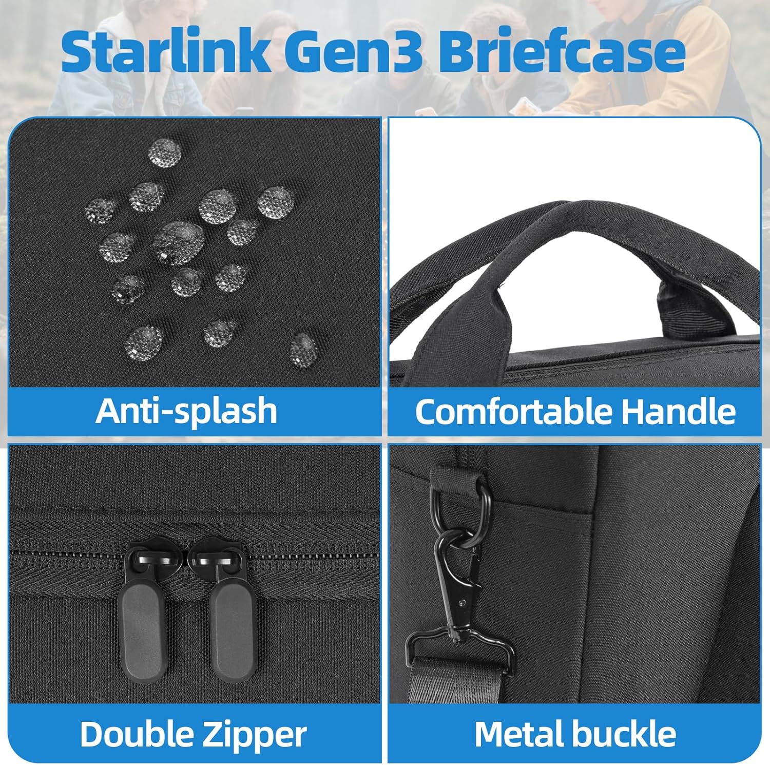 GMAK Starlink Gen 3 Case Carrying Bag, Starlink Organizer Travel Case for Gen 3 Dish and Accessories, Adjustable Shoulder Strap, Portable Standard V3 Dish Travel Bag for Outdoor Camping and RV Trips