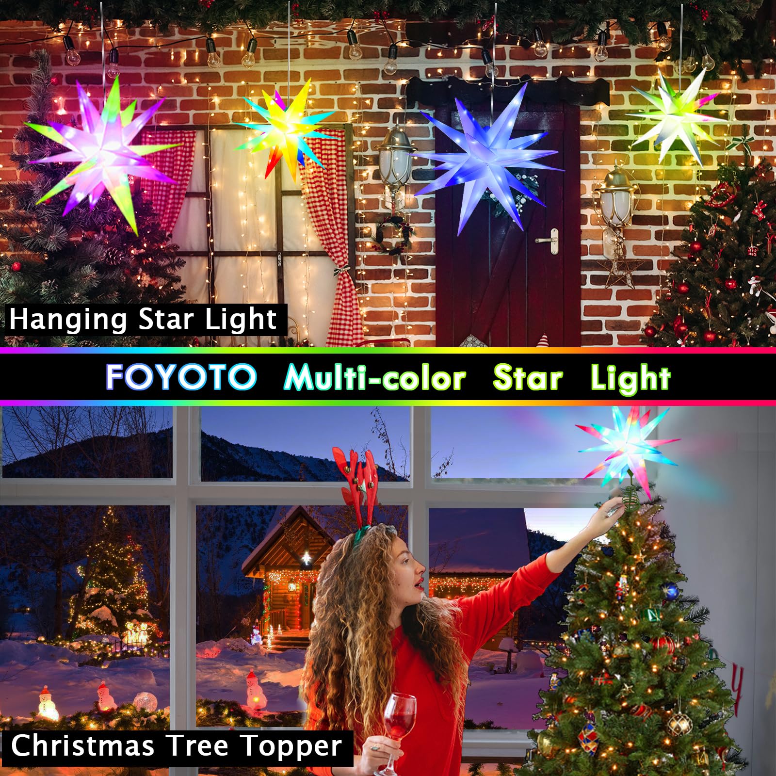 App Controlled Tree Topper Smart Star – RGB Color Changing LED – Remote ...