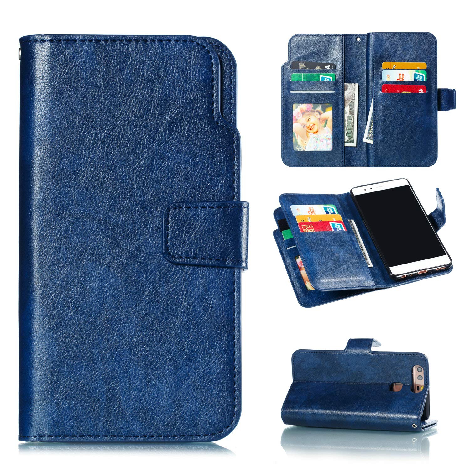 Case for Huawei P9 EVA-L09 EVA-L19 Flip Leather TPU Silicone Fixing Case Cover 5