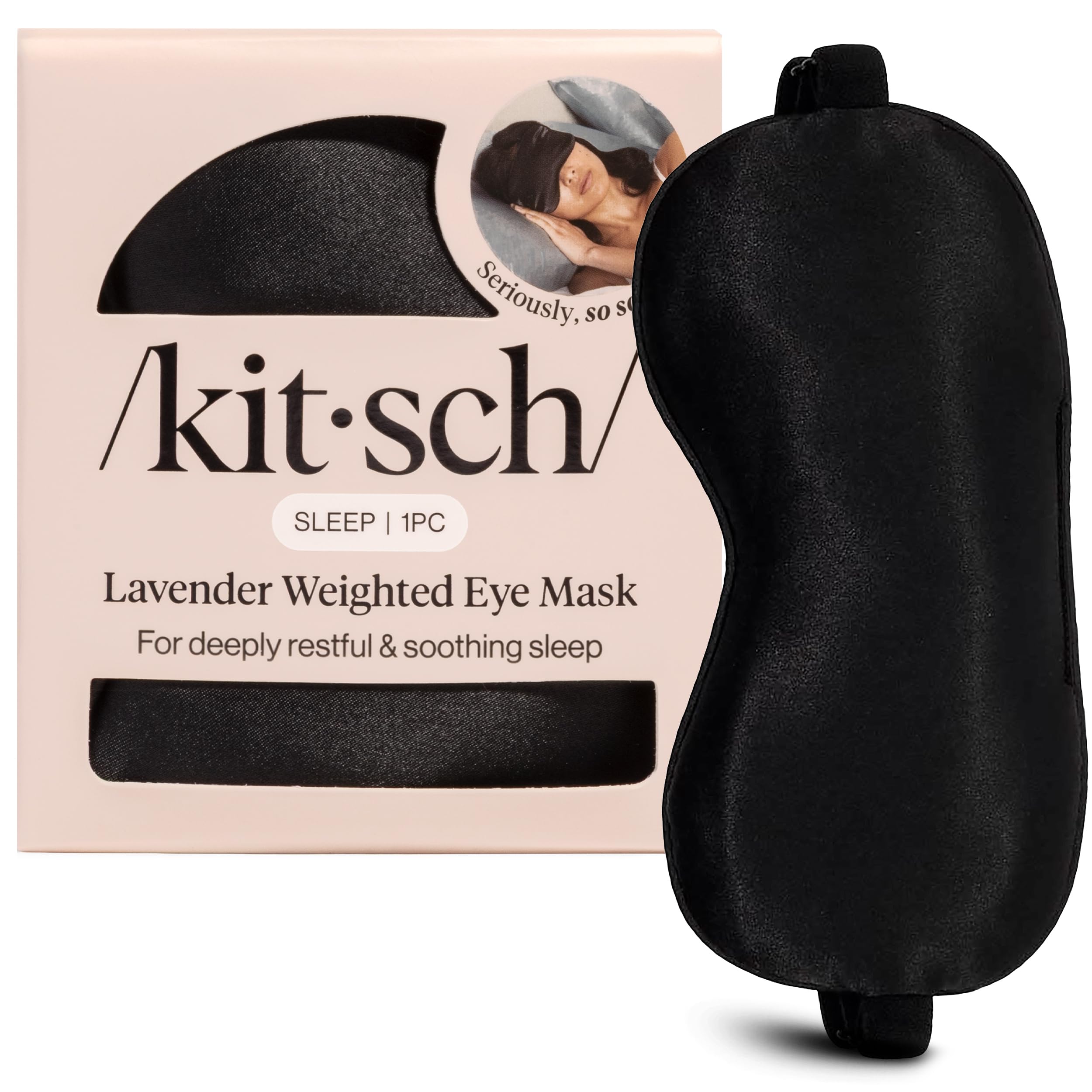 Kitsch Satin Sleep Mask | Eye Masks for Sleep - Charcoal Black — Amazon image 10