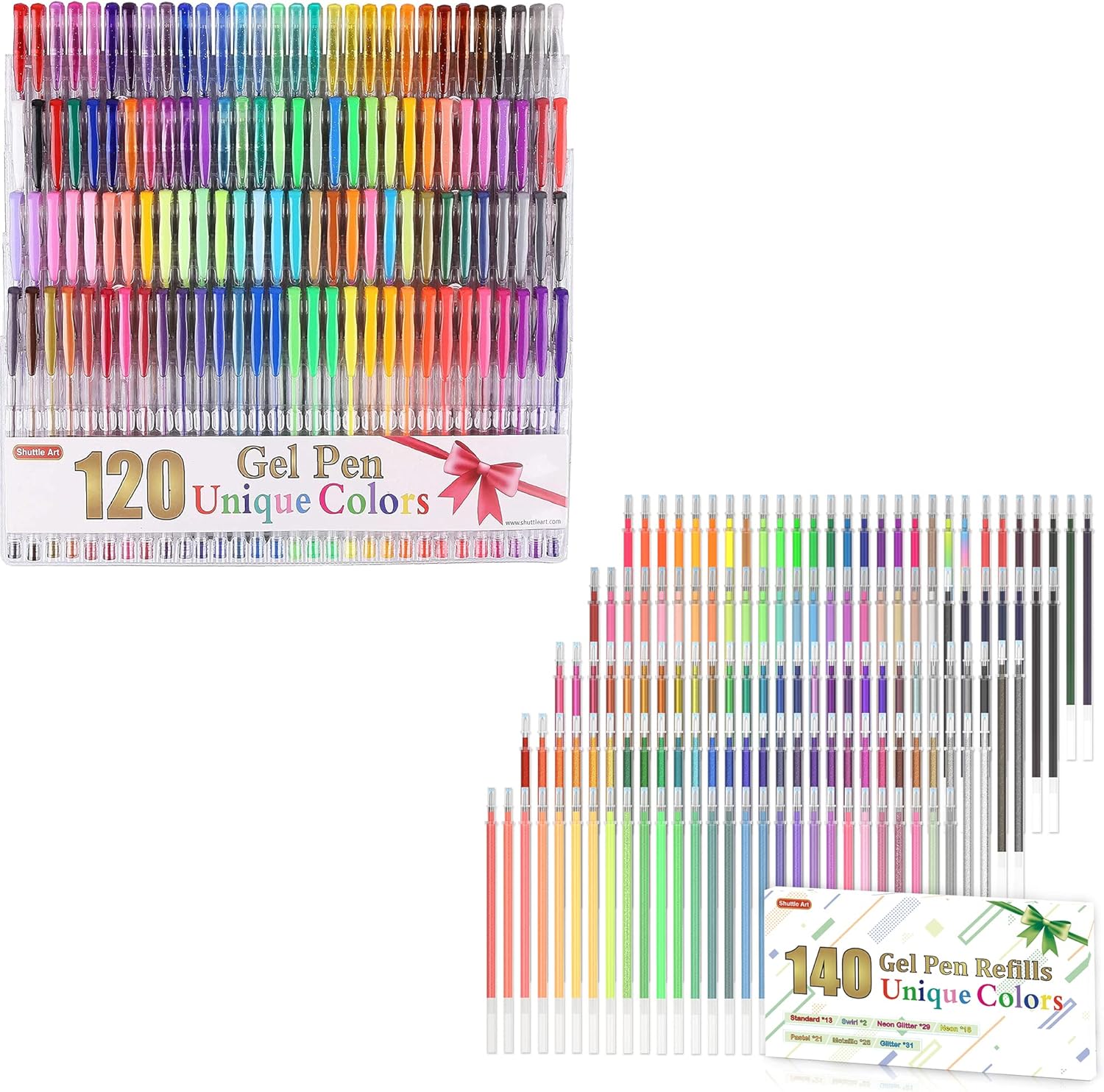 Shuttle Art Gel Pens Bundle, 120 Unique Colors (No