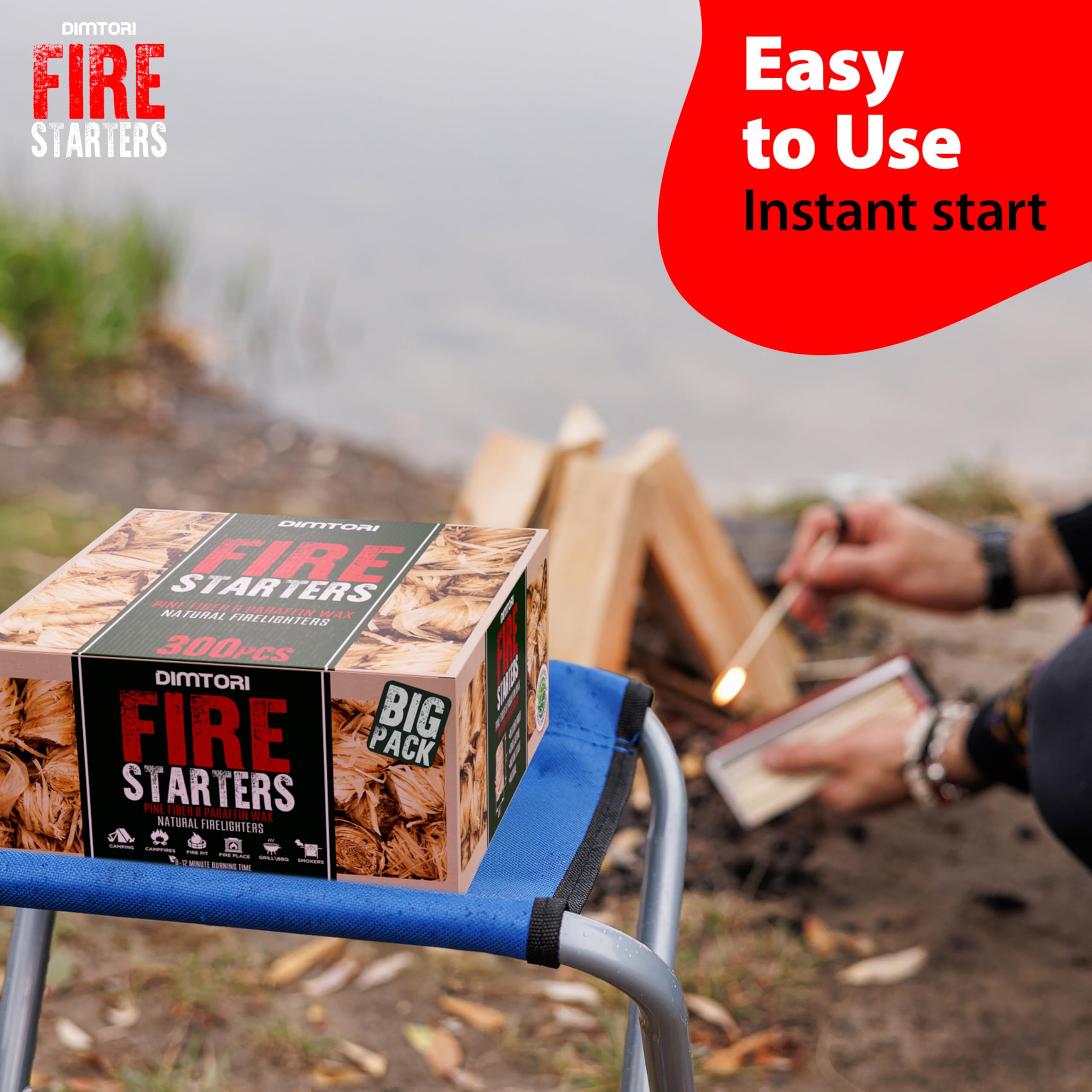 Natürlicher Feuerstarter für Lagerfeuer, Lagerfeuer, Pizzaofen, Kamin, Smoker, Grill, Pelletofen und Brennholz - Grillfeuerstarter, Kohleanzünder