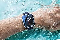 Vista 9 de Misxi Paquete de 2 fundas rígidas impermeables con vidrio templado compatibles con Apple Watch Series 8 Series 7 de 1.614in, funda protectora ultra