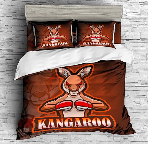 Miniatura 2 de REALIN Kangaroo Animals Bedding Kangaroo Australia Print Duvet Cover Set Girl Boy Kids Bed Sets 234PCS Quilt CoversSheetsPillow