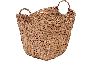 Household Essentials Tall Water Hyacinth Wicker Basket