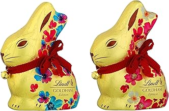 Lindt Golden Rabbit Flowers Edition Premium Milk Chocolate for Easter, Pack of 4 (4 x 200 g)