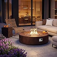 Vista 93 de COSIEST Juego de Mesa de Hoguera de Propano para Exteriores de 2 Piezas con Mesa para Tanque, Mesa de Fuego de 42" Certificada, 50,000 BTU con Base