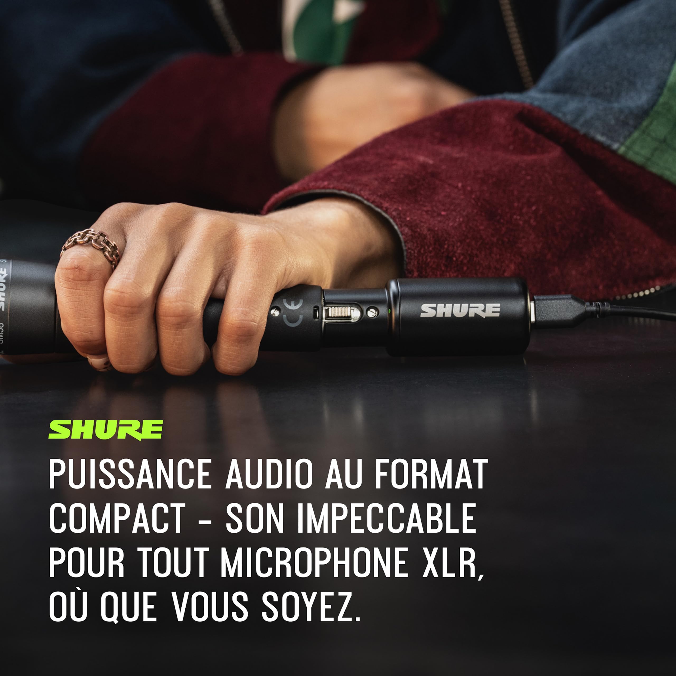 Shure MVX2U Gen 2, Interface audionumérique, adaptateur XLR vers USB microphones, la création & l'enregistrement de contenu, traitements audionumériques, compatible avec Mac, Windows, iOS & Android