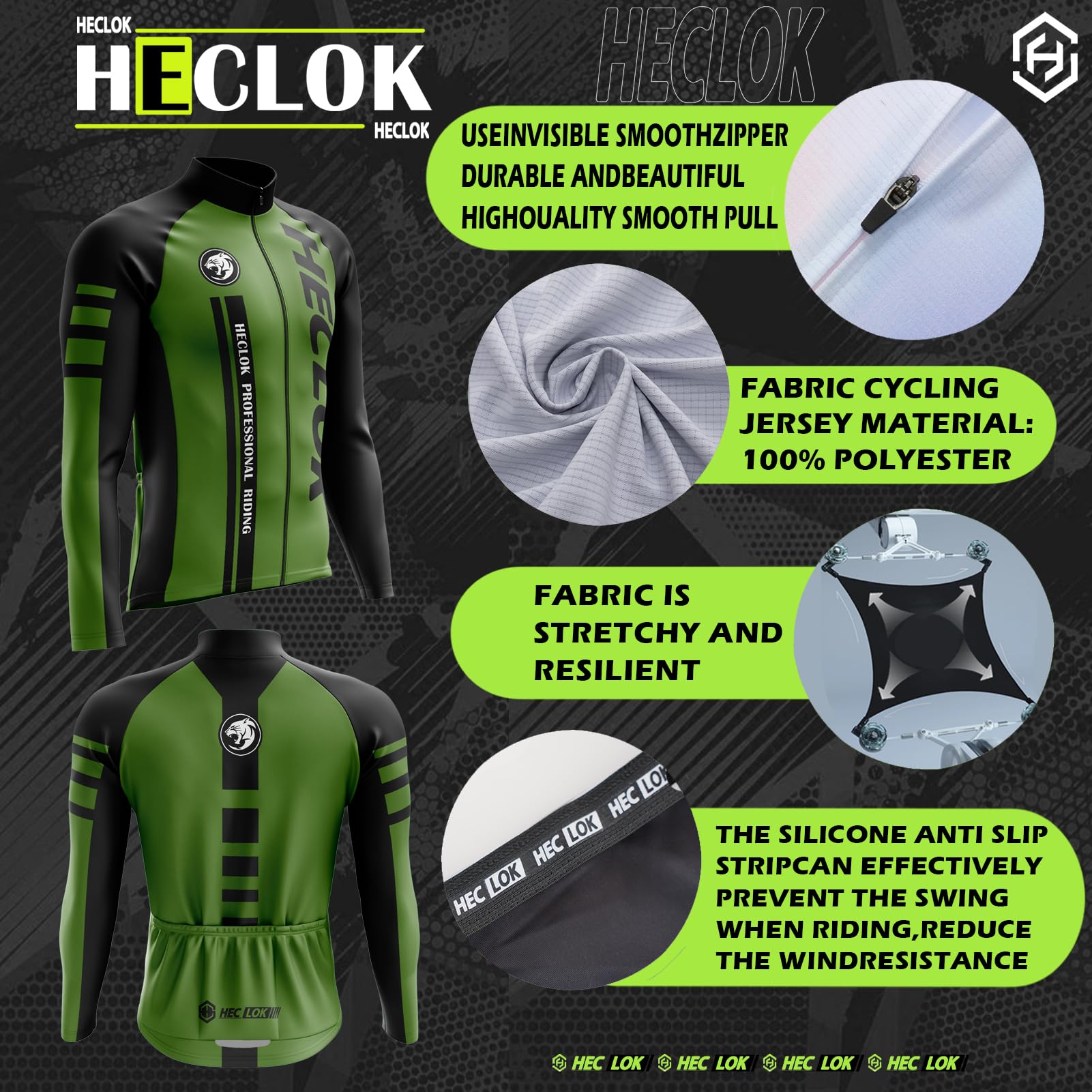 Maillot Ciclismo, Conjunto Ciclismo Hombre Manga Larga + Ropa Ciclismo con Tirantes 9D Gel Acolchado Culotte Largo＋Gafas Cortaviento Ciclismo Gafas de Sol Polarizadas