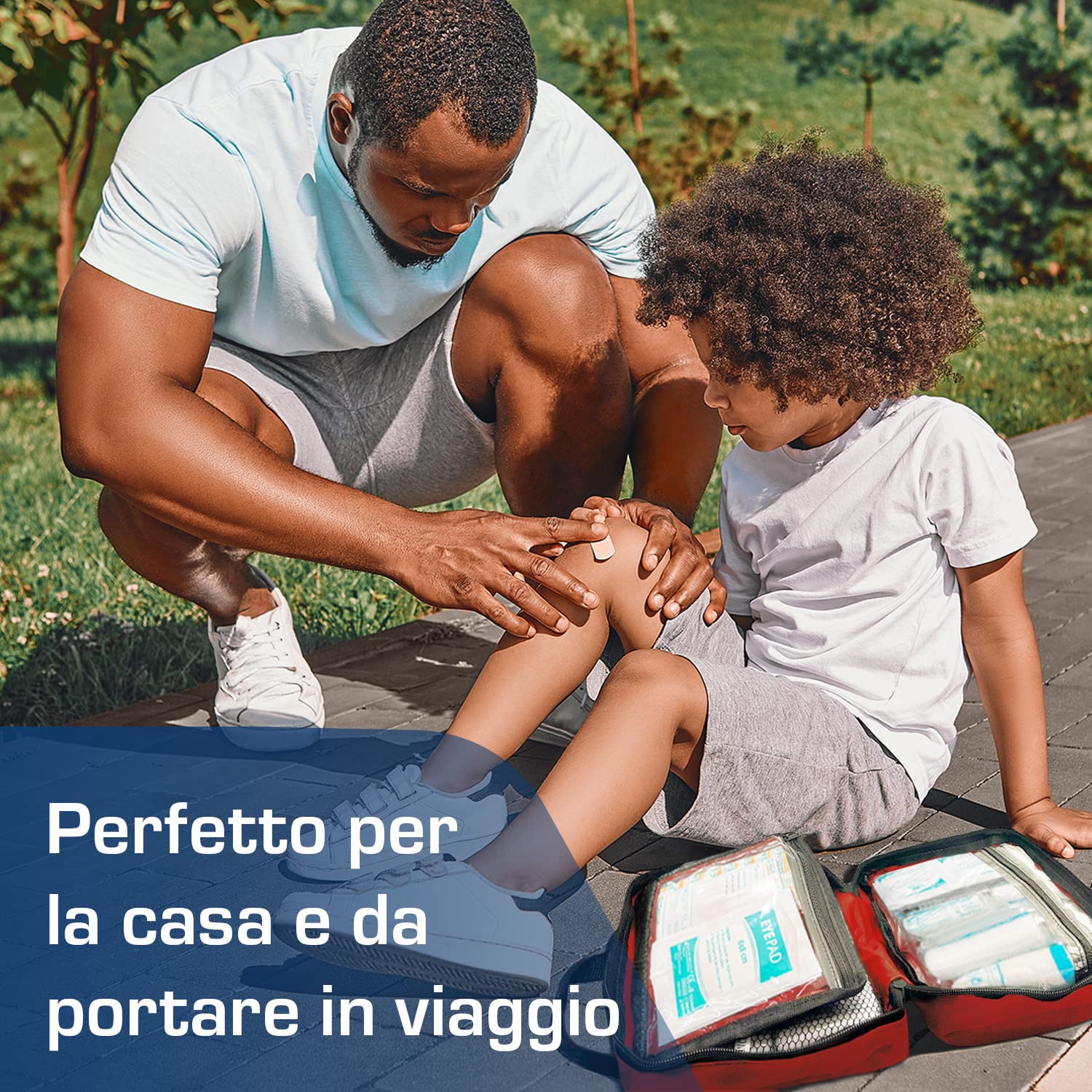 Active Era Kit di Primo Soccorso di 90 Pezzi con Ghiaccio Pronto Uso, Kit Lavaggio oculare e Coperta d'emergenza per Casa, Auto, Campeggio,Ufficio Viaggi e Sport