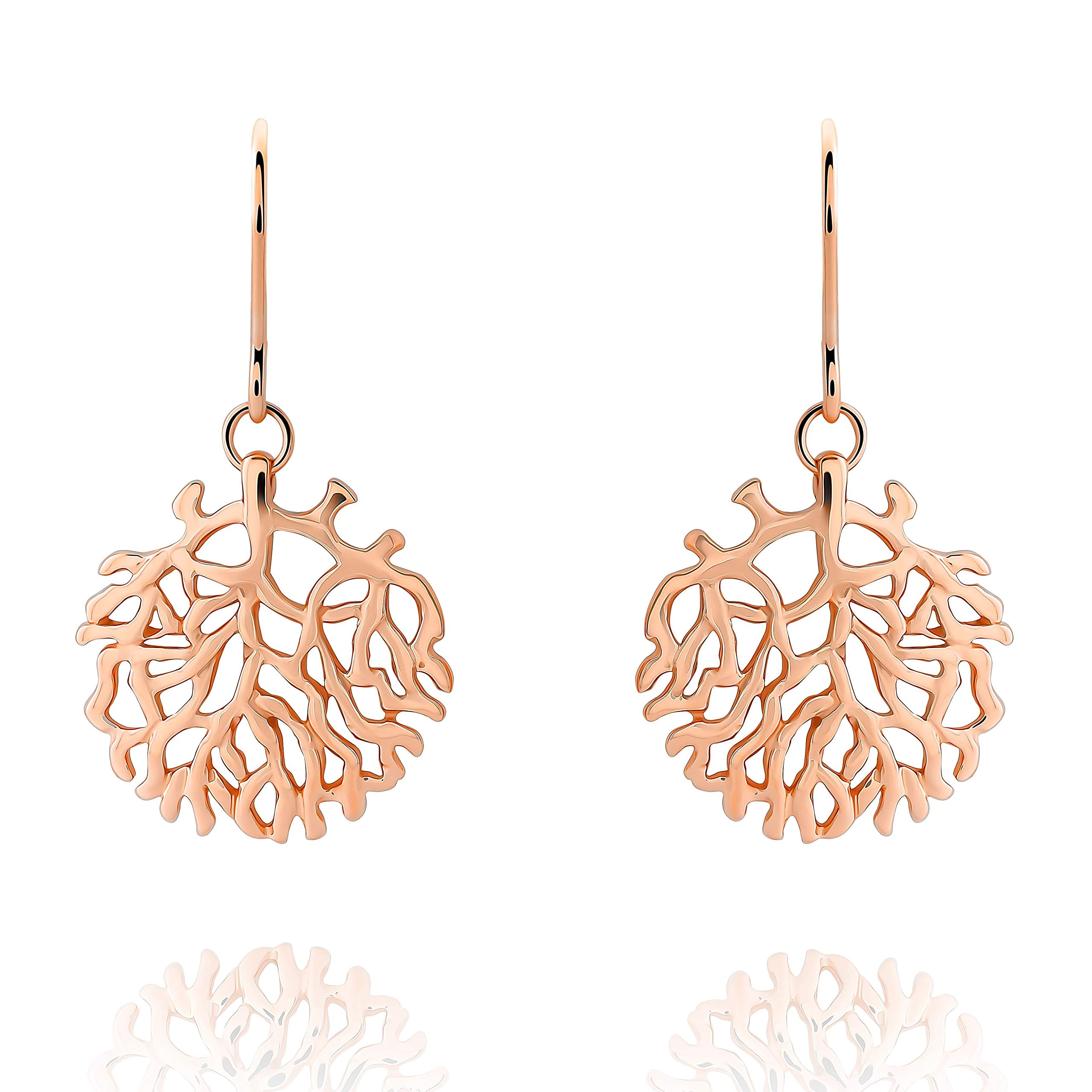 Women 925 Silver rose Dangle & Drop Earrings ZO-7502/RG