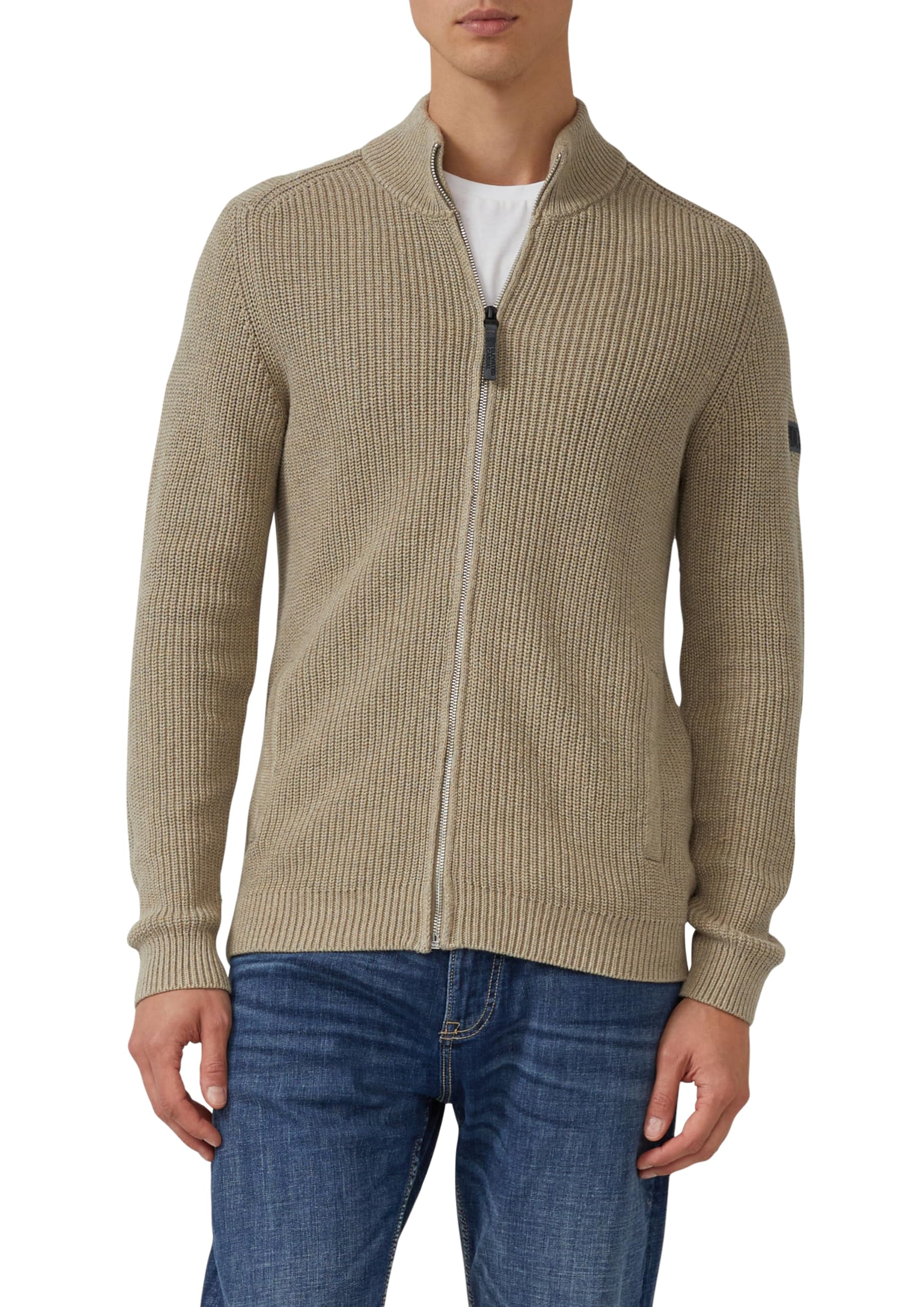 s.Oliver Struktur-Strickjacke mit Eingrifftaschen und Reißverschluss
