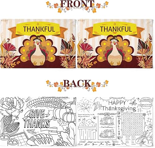 Miniatura 2 de Suministros para fiestas de Acción de Gracias, manteles individuales de papel de pavo, decoración de mesa para decoración de otoño (manteles
