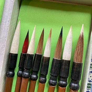 中国筆6本セット　中国湖南省毛筆3 他、九毛　古城園 中国筆6本セット 中国湖南省毛筆3 他、九毛 古城園