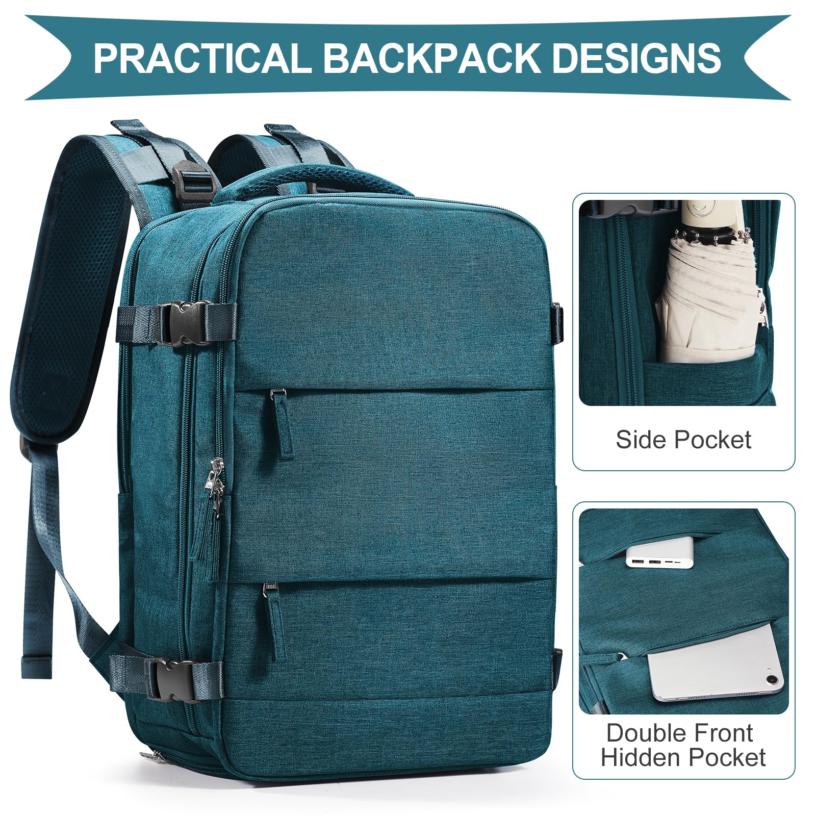 SZLX Zaino Ryanair 40x20x25 Donna Zaino da Viaggio Bagaglio a Mano 20L Uomo Borse da cabina 45x36x20 Easyjet Travel Backpack Adatto a laptop da 14 Pollici con scomparto per scarpe per Lavoro e Scuola