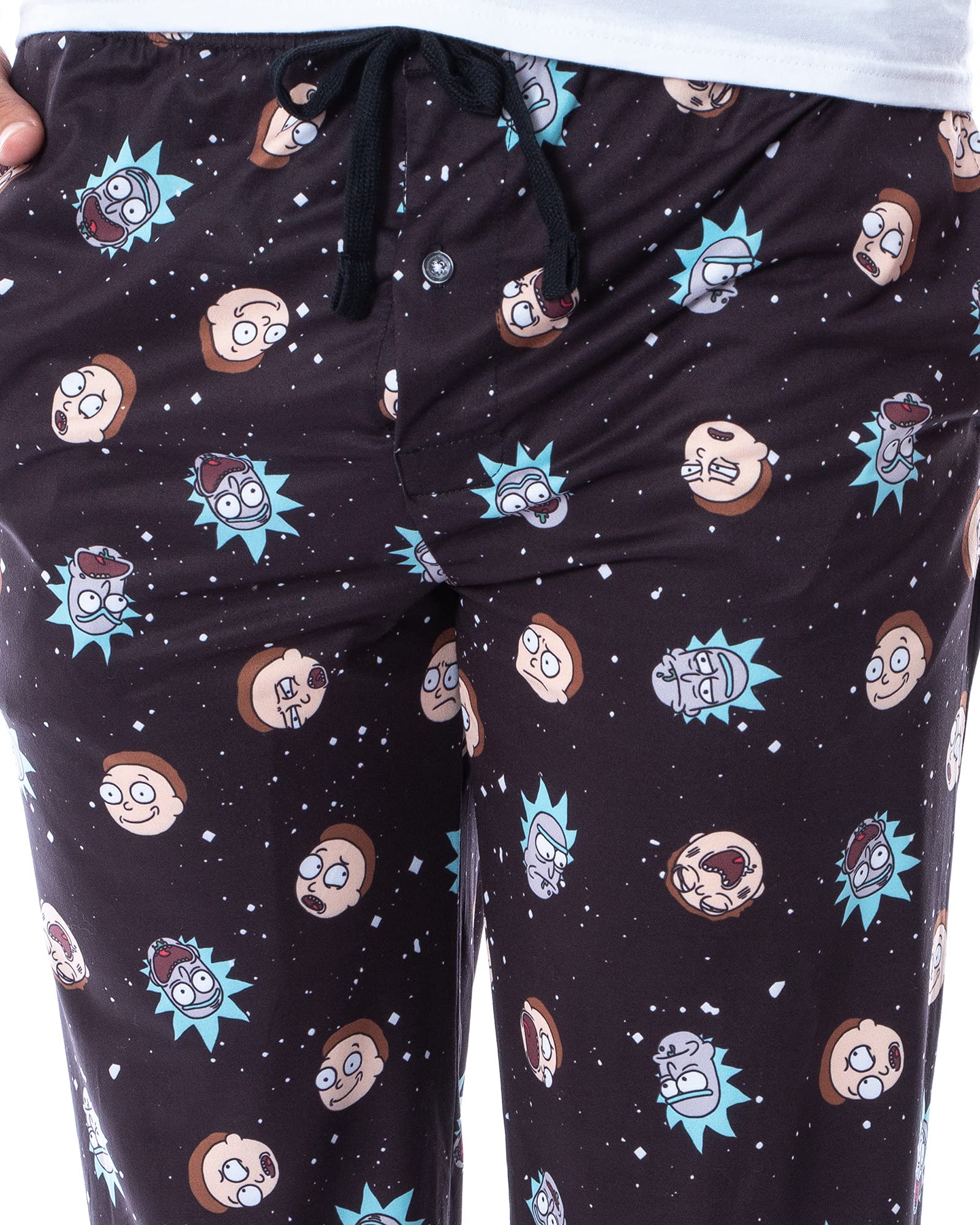 Rick and Morty Herren-Schlafanzug, Motiv: Wurfmuster, Schwarz