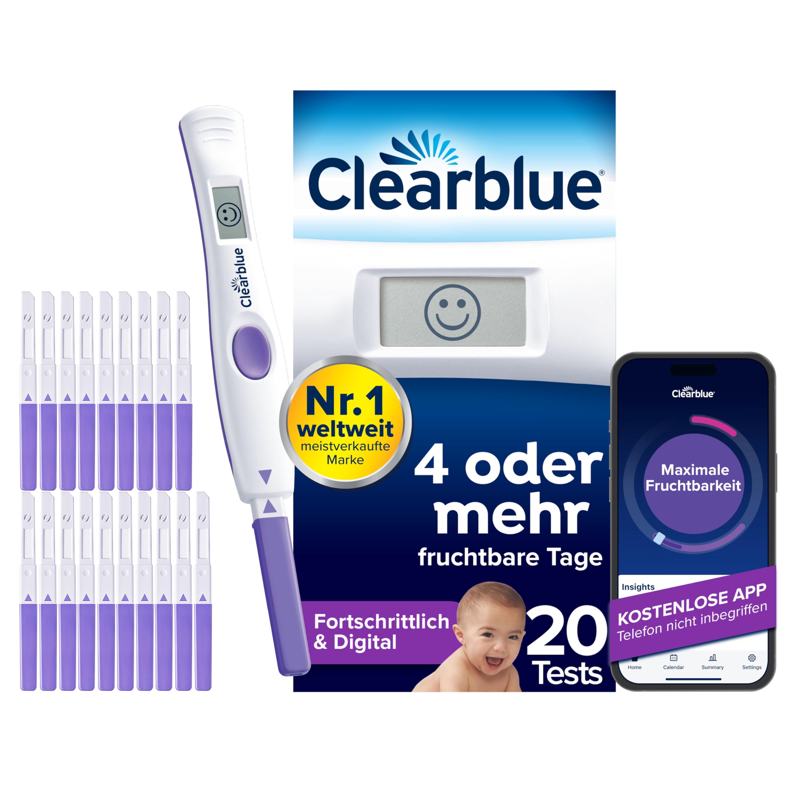 Clearblue, Kinderwunsch Ovulation Test Advanced Digital Fertility Test for Ovulation Tests, Pack of 20