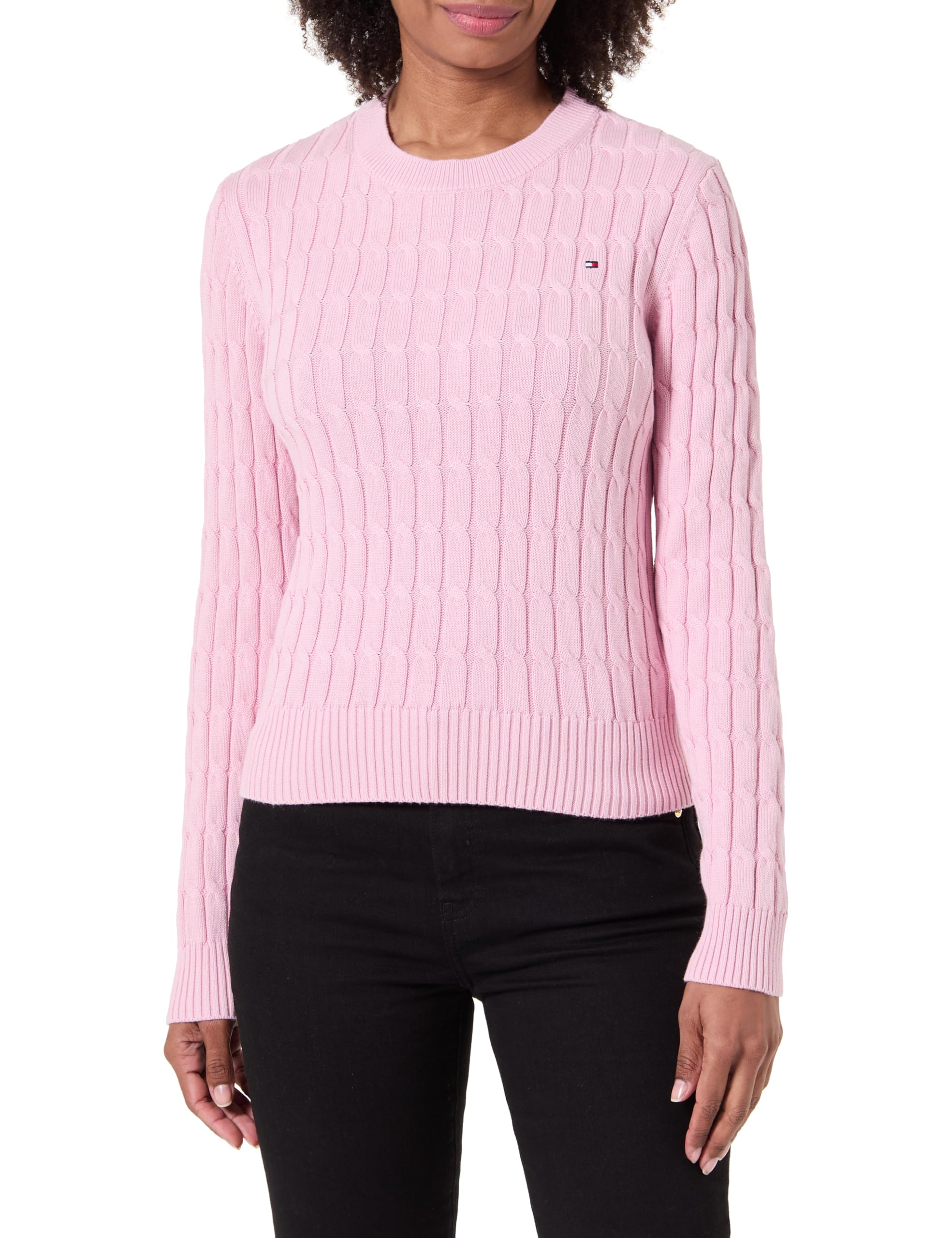Tommy Hilfiger Damen Co Cable Mid Gg C-nk Ls SWT Ww0ww47644 Pullover (1er Pack)