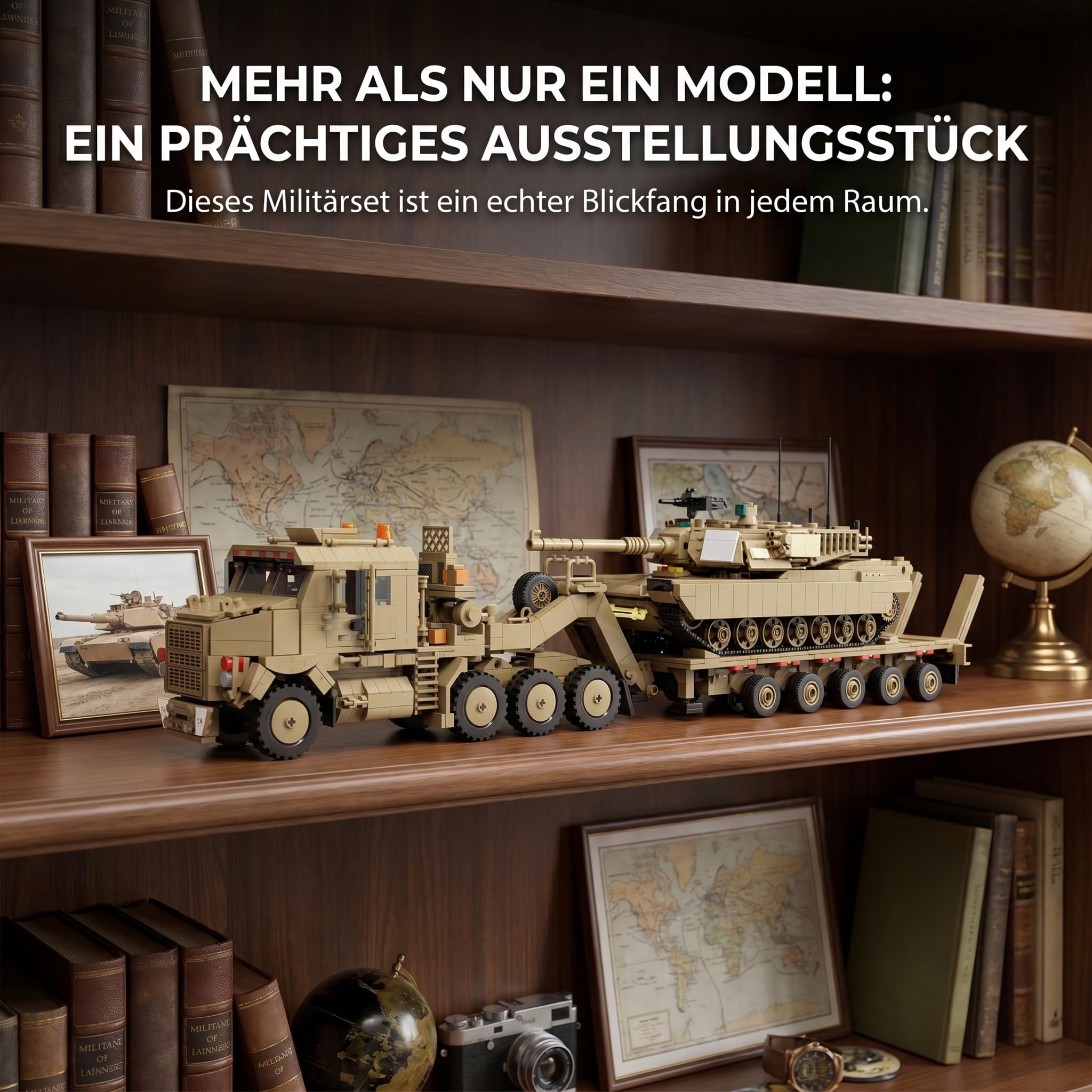 Klemmbausteine Panzer und Transportfahrzeug Set für Erwachsene | 3482 Teile WW2 Militär Modell Geschenkbox | Sammlerstücke Geeignet für Schlafzimmer und Arbeitszimmer