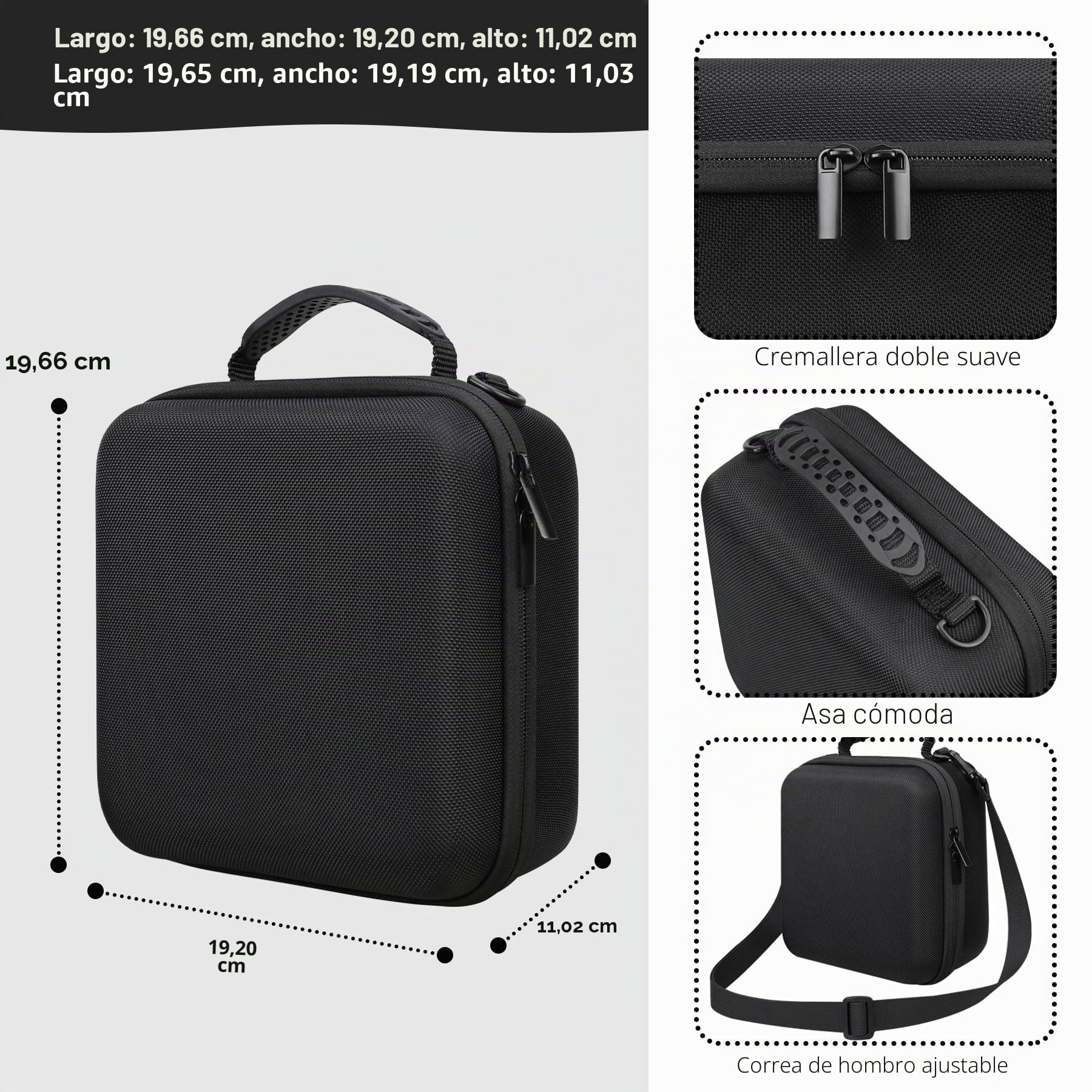 Funda de Viaje Dura para cámara DSLR Canon EOS Rebel T7 / EOS R50 / R6 Mark II / R100 / R50V / R8 / R7 / R10 sin Espejo, Lente, trípode con 3 Piezas de divisores y Correa de Hombro, Negro