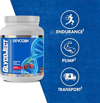 Evogen GlycoJect - مسحوق الكربوهيدرات الفائق | الامتصاص السريع لمرحلة ما قبل التمرين | مسحوق الكربوهيدرات للتحمل | مسحوق ما بعد التمرين أو ما قبل التمرين للرجال والنساء | الكرز | 37 حصص