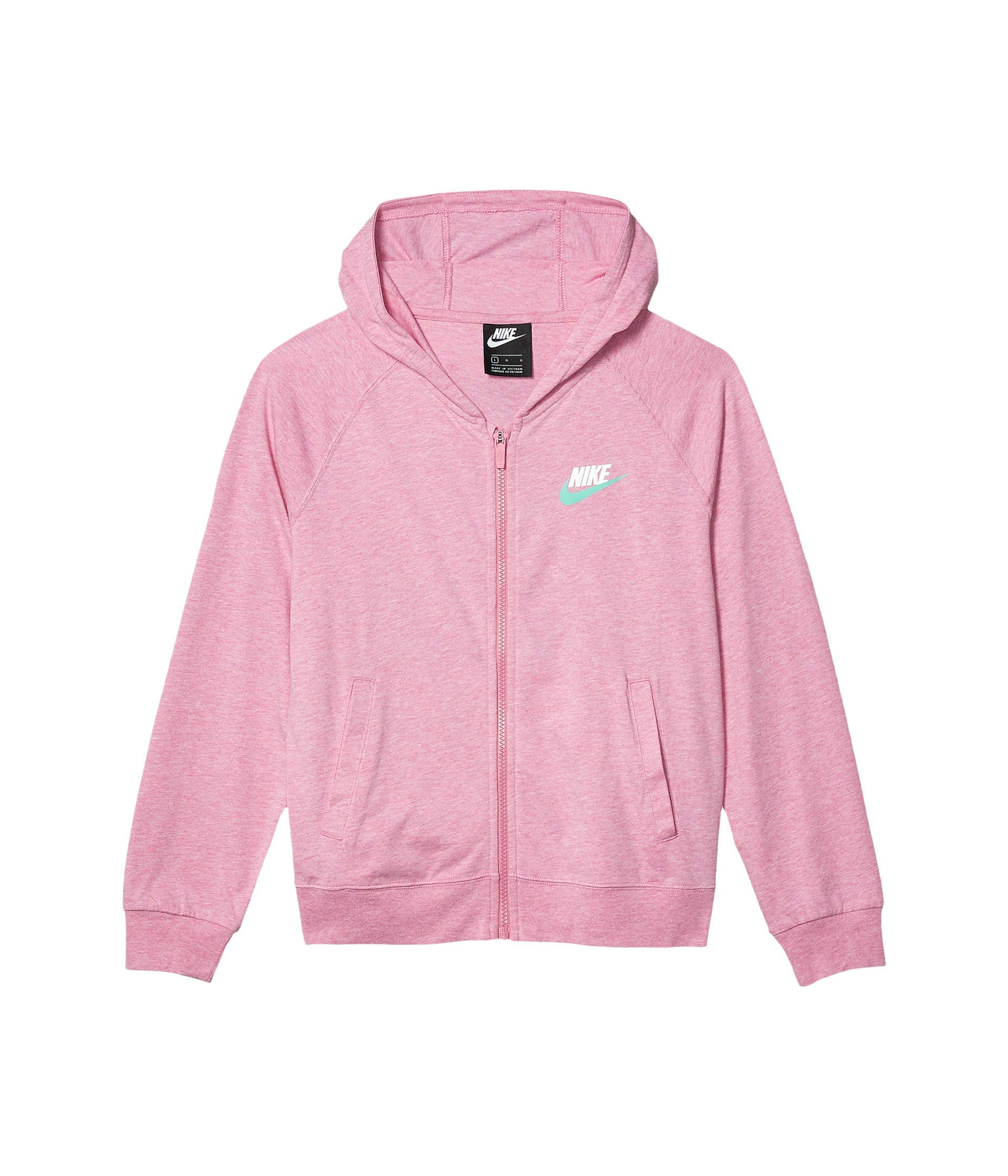 Nike Girls Cotton Crew Neck Jacket in Magic Flamingo/Heather color