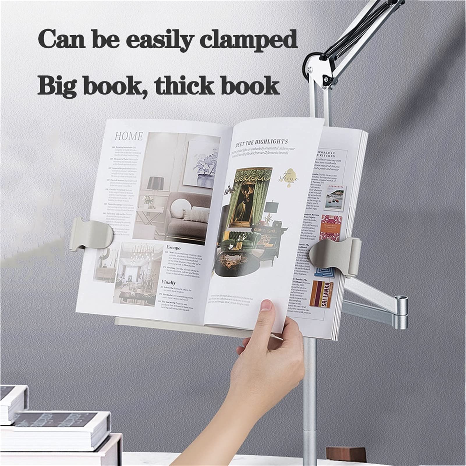 Leggio e Supporti per Libri di Cucina per Cucinare, leggio per spartiti e leggio da Terra, Supporto da Pavimento per Laptop con Ruote, Supporto per Libri Supporto da Pavimento per Tablet Lett