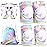 SULIFEEL Rainbow Unicorn Knee Pads for Kids Knee Elbow Pads Wrist Guards with Drawstring Bag Adjustable Protective Gear Set for Girls Roller Skating Bike Cycling Skateboard Scooter Dazzling Small