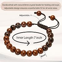 Vista 231 de Amazing Gemstone Crystal Bracelet for Women Men's Gifts - Protection Healing Crystal Bracelet - 8mm Gemstone Beaded Adjustable Bracelet Pulseras