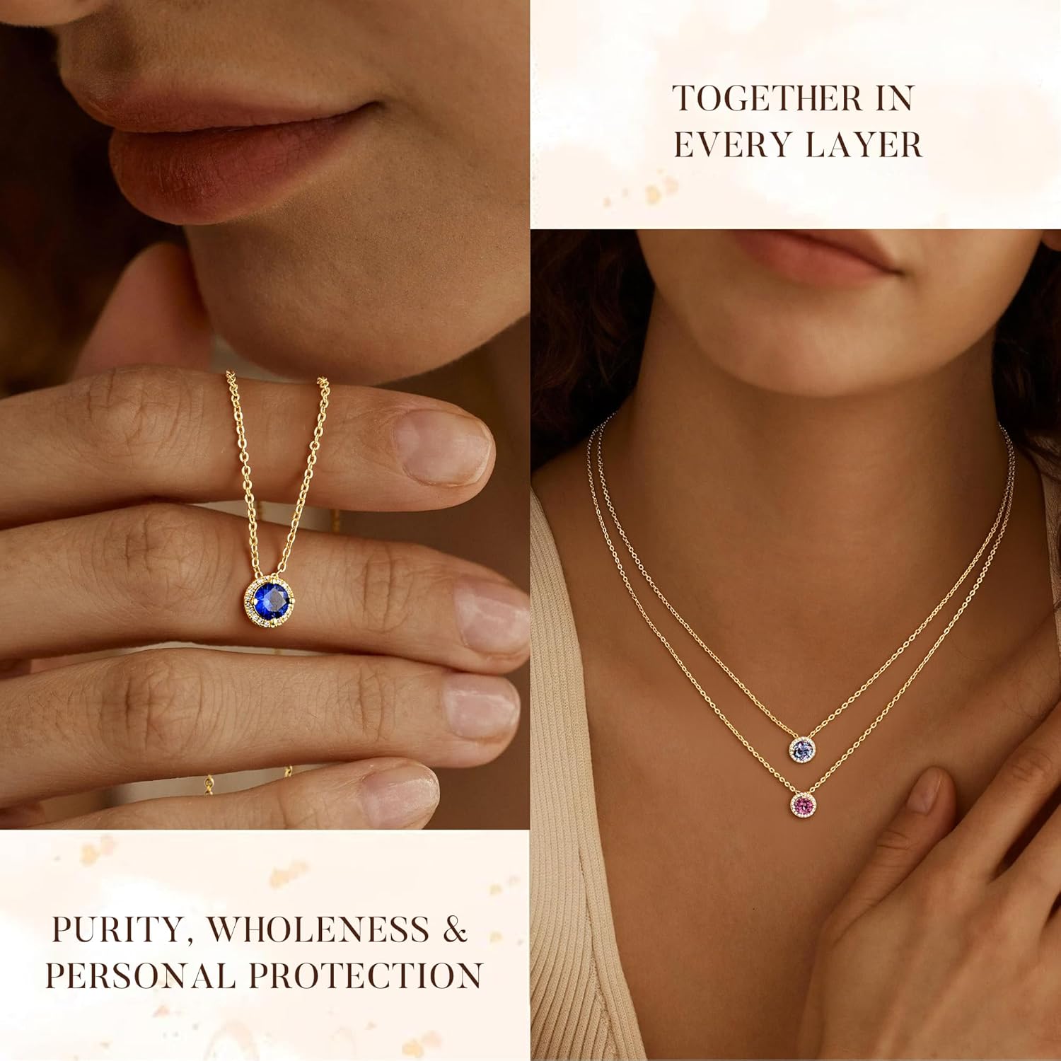 Turandoss Birthstone Necklaces for Women Trendy, 14K Gold Plated Dainty Personalized 12 Months Created Round CZ Gemstone Birthstone Pendant Necklace Birthday Jewelry Gifts for Women Girls - Image 4