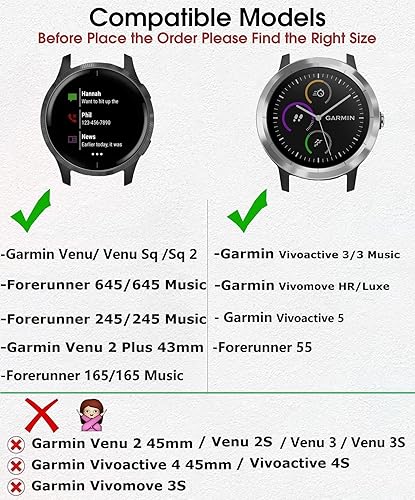 Miniatura 2 de GARTOO Bandas elásticas para Garmin Vivoactive 5 Watch Band, Garmin VenuSqSq 2Forerunner 16555245645 - Correa deportiva de nailon de 0.787 pulgadas