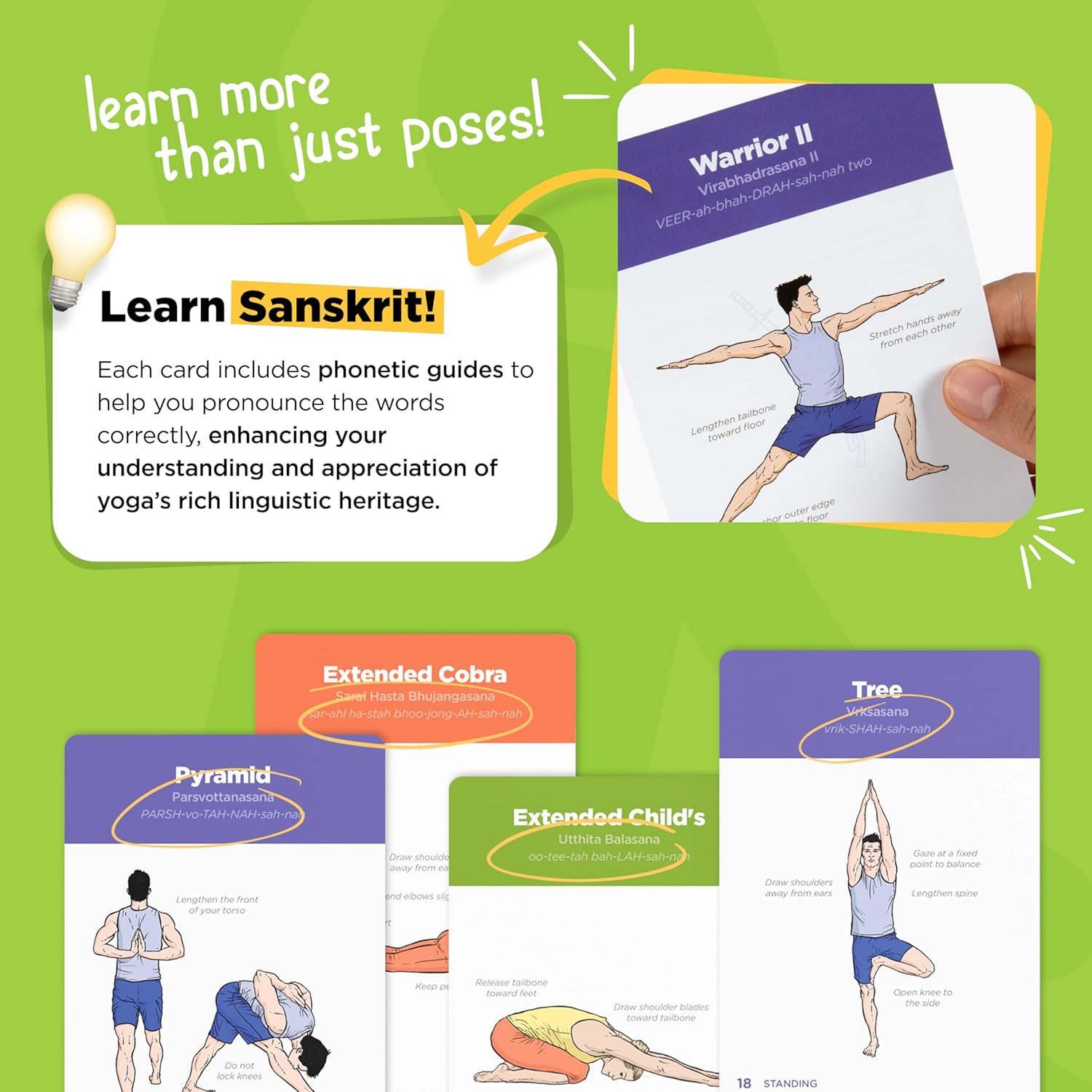 WorkoutLabs YOGA CARDS - Beginners: Professional Visual Study, Class Sequencing & Practice Guide with Essential Poses, Breathing Exercises & Meditation - Yoga Flash Cards/Yoga Deck with Sanskrit 6 81vhqcXpK+L. AC SL1500