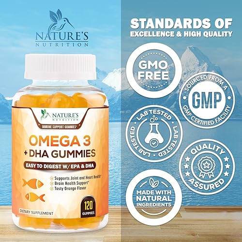 Miniatura 12 de Gomitas de aceite de pescado Omega 3, suplemento de gomitas Omega 3 saludables para el corazón con alta absorción DHA y EPA, apoyo extra fuerte para