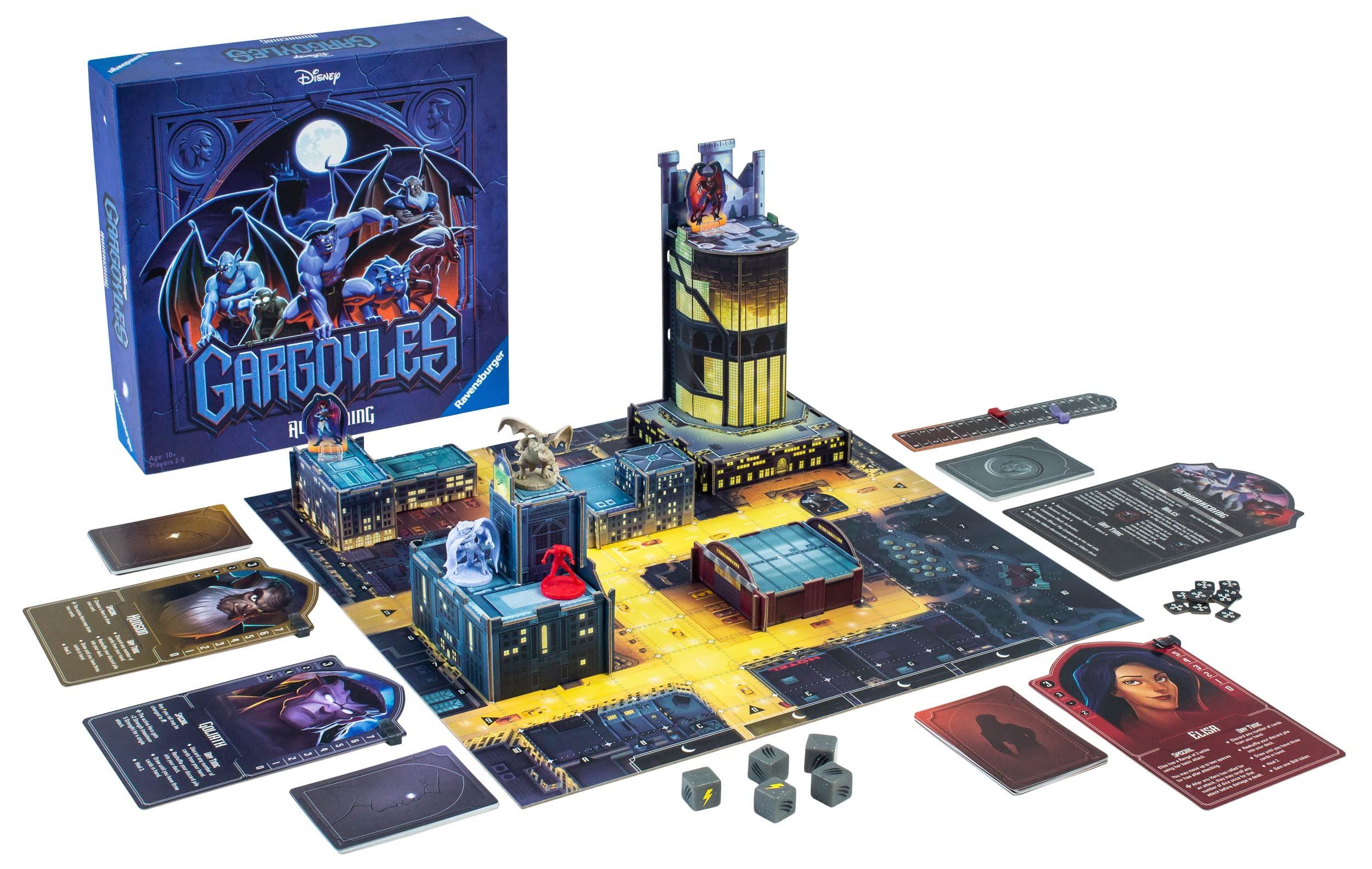 Disney Gargoyles - Immersive Family Strategy Board Games for Kids and Adults Age 10 Years Up - 2 to 5 Players