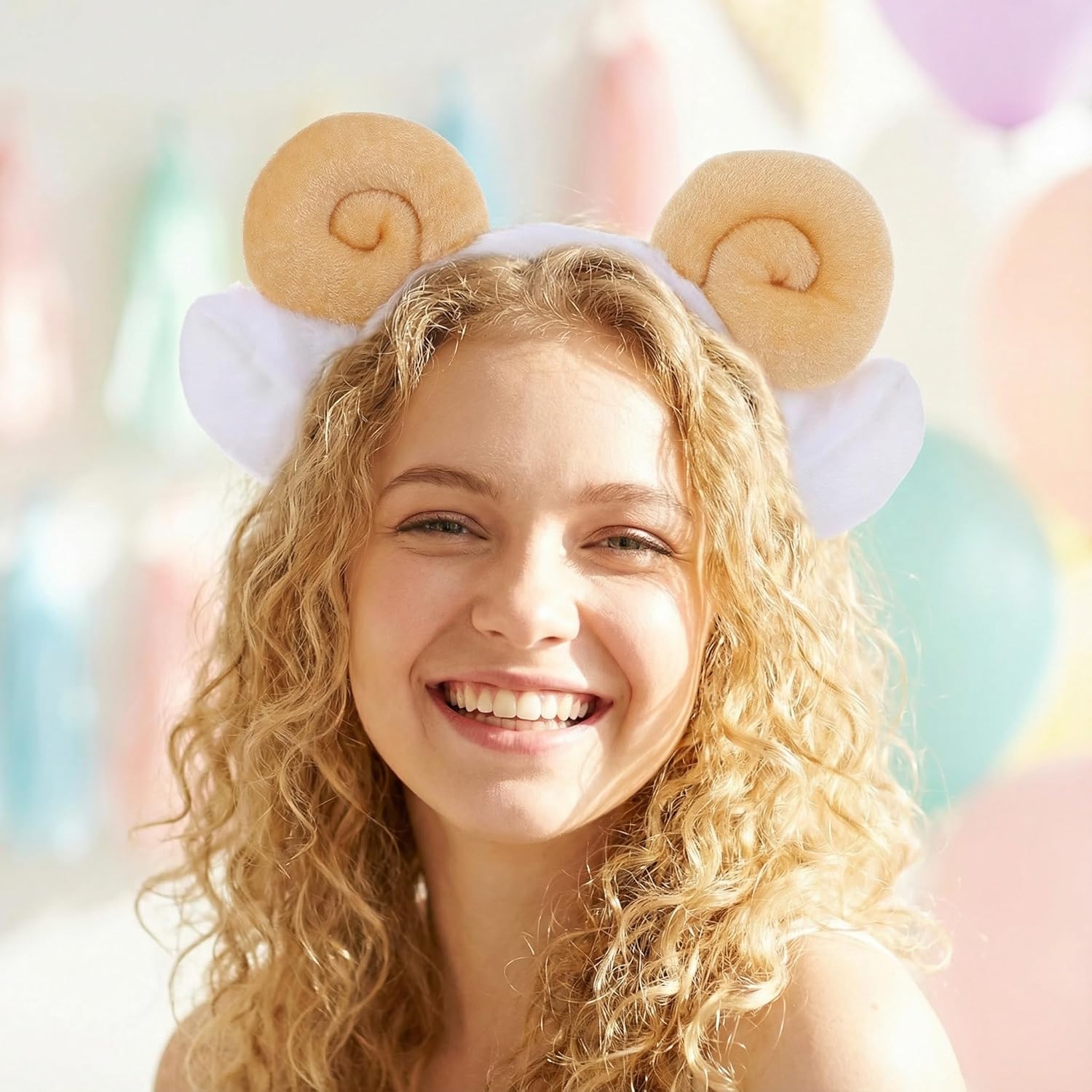 Cute Plush Sheep Horn Headband for Cosplay and Costume Parties Soft Animal Ear Hair Accessory for Ages Festivals and Events - Image 3