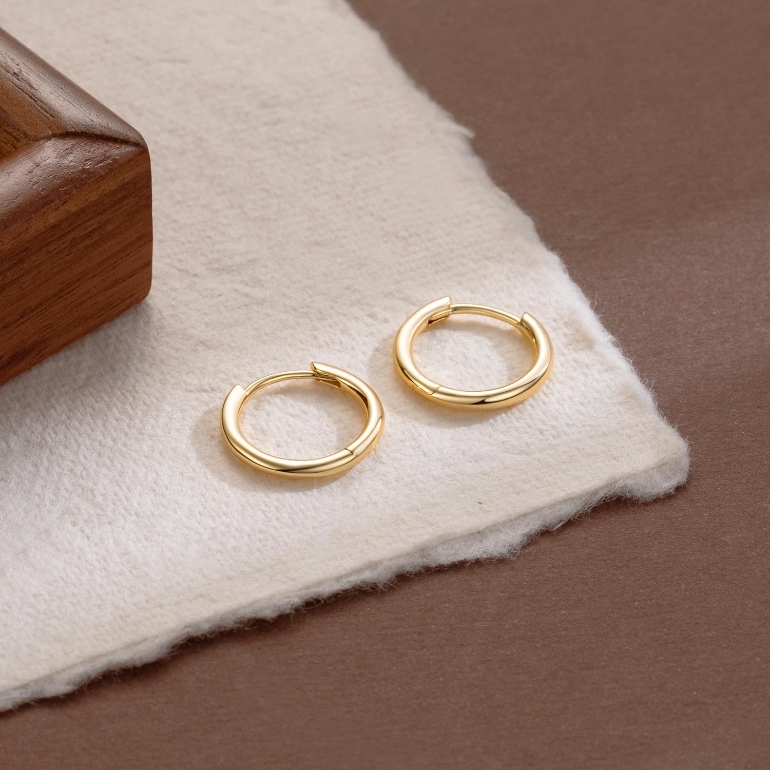 14K Gold Hoop Earrings for Women 14K Gold Earrings for Women Small Hoop Earring for Womens Hoops Clean Circular Design with Smooth Lines Hoops Earring for Womens 15mm - Image 8